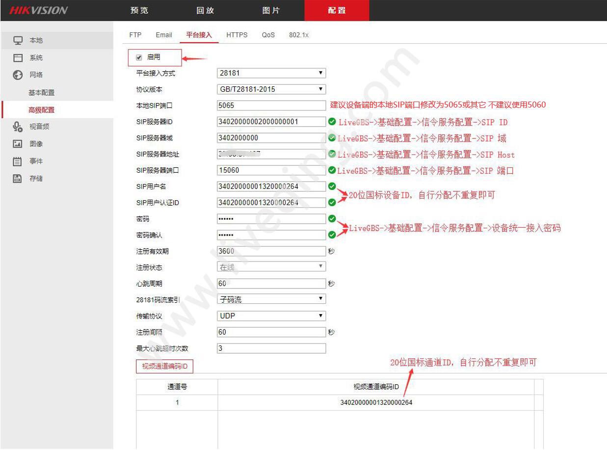 海康GB28181接入示例